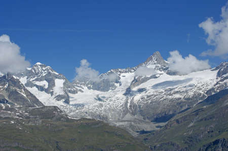 Glacier in the Swiss alps close to mount Matterhornの写真素材