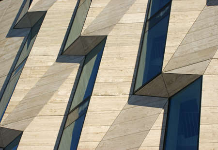 Modern architecture seen in Copenhagen with interesting linesの写真素材