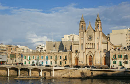 Valletta the capital of Malta seen from the waterfrontの写真素材