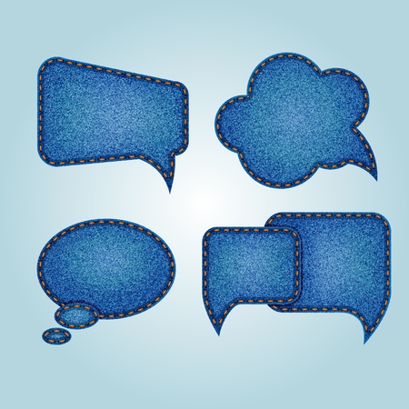 Set of jeans speech bubblesのイラスト素材