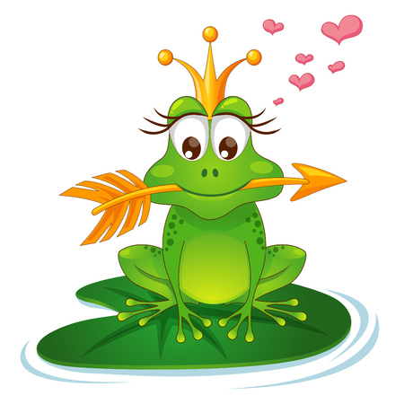 Princess frog with a golden arrowのイラスト素材