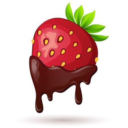 Strawberry in chocolateのイラスト素材