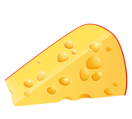 Piece of cheese isolated on white backgroundのイラスト素材
