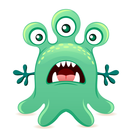 Cute cartoon glossy monsterのイラスト素材