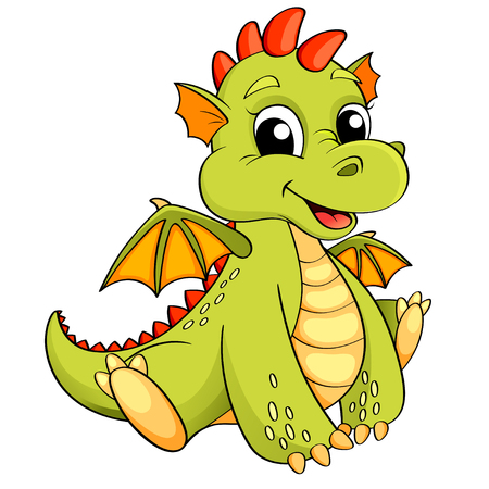 Cute cartoon dragonのイラスト素材