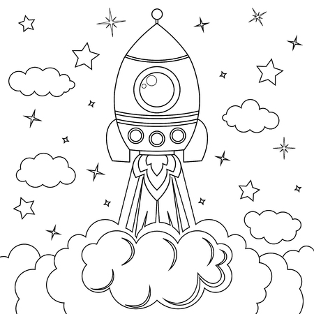 Rocket launch illustration.のイラスト素材