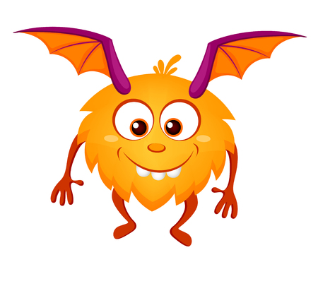 Cute cartoon monster with wingsのイラスト素材