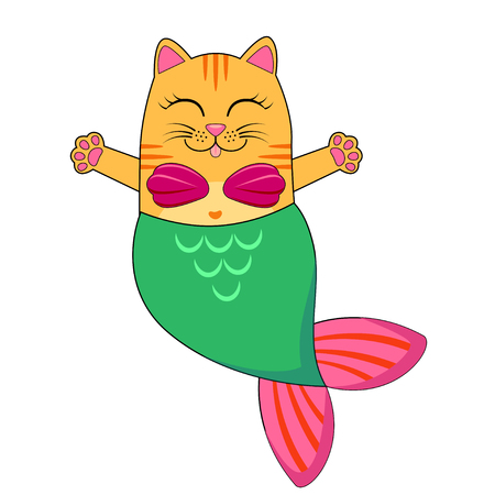 Cute cat mermaidのイラスト素材