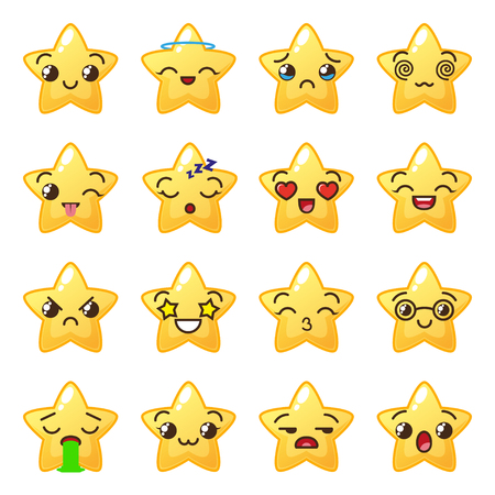 Star emoji. Cute emoticons. Face icon.のイラスト素材