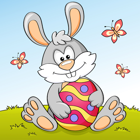 Easter Bunny with eggのイラスト素材
