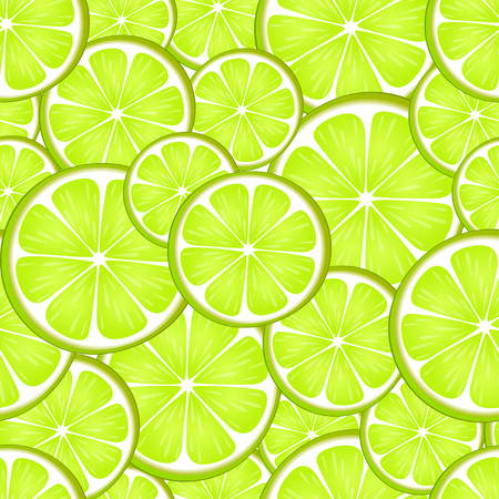 Seamless pattern with green lemon. Lime. Citrus backgroundのイラスト素材