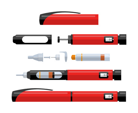 Part of diabetic insulin penのイラスト素材