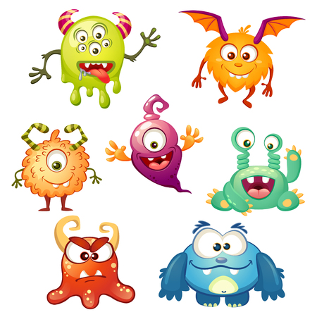 Cute cartoon monstersのイラスト素材