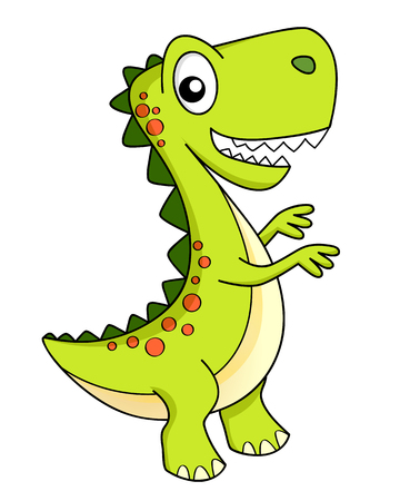 Cute cartoon dinosaur. Dinoのイラスト素材