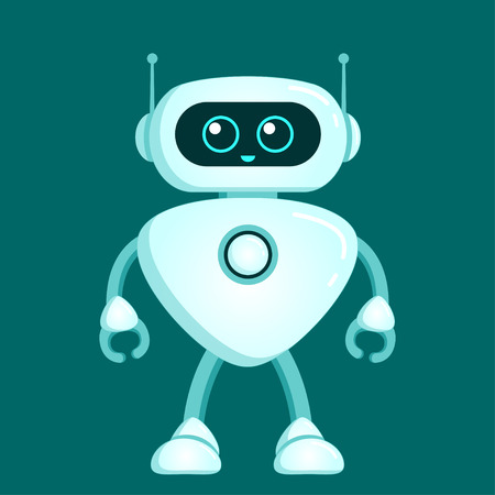 Cute robot character. Chatbot iconのイラスト素材