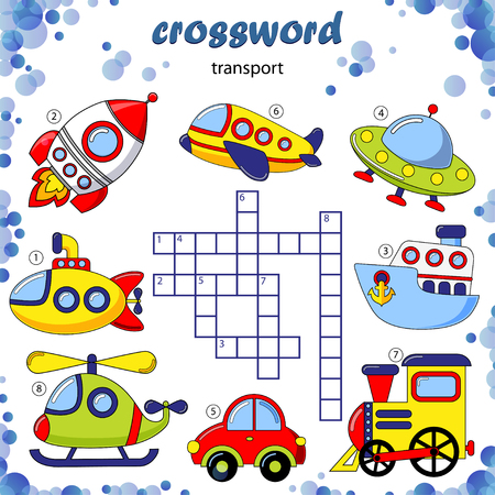 Crossword puzzle game of transportのイラスト素材