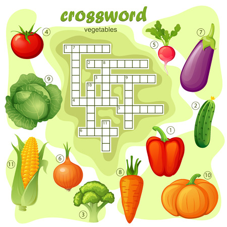 Crossword puzzle game of vegetableのイラスト素材