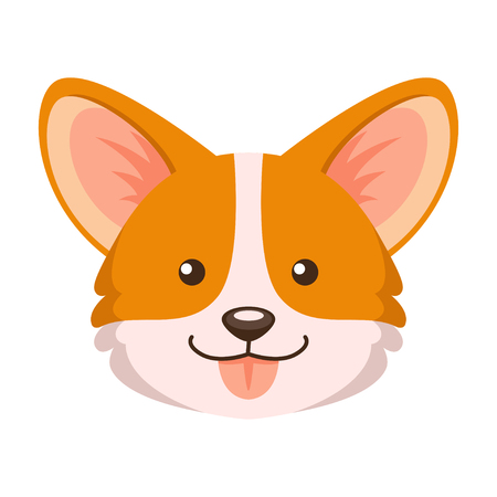 Corgi. Vector illustration of cute puppy corgi isolated on white backgroundのイラスト素材