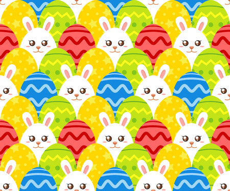 Easter eggs and bunnyのイラスト素材