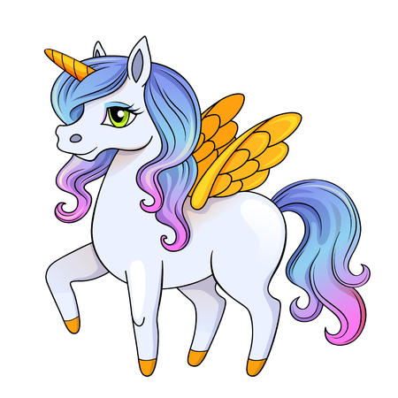 Fairy tale pegasus. Pony princess. Unicornのイラスト素材