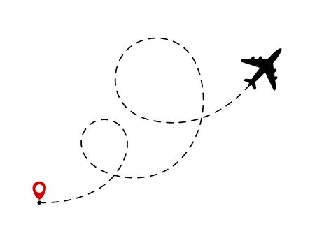 Airplane line path. Travel conceptのイラスト素材