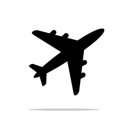 Airplane icon. Vector illustration on white backgroundのイラスト素材