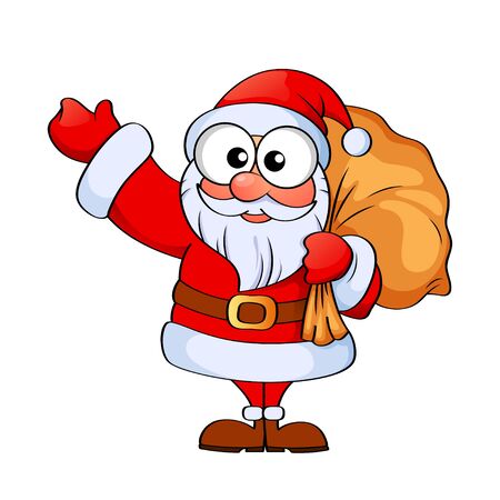 Santa claus with christmas gifts bagのイラスト素材