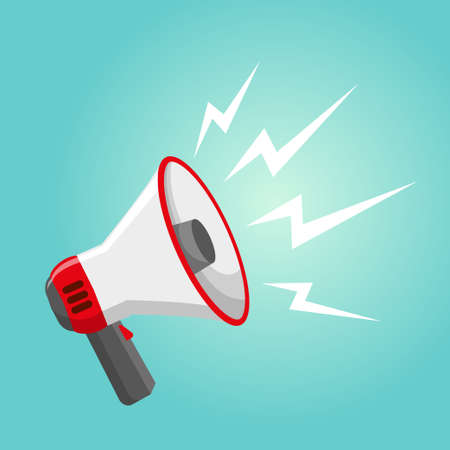 Megaphone icon. Vector illustration in flat styleのイラスト素材