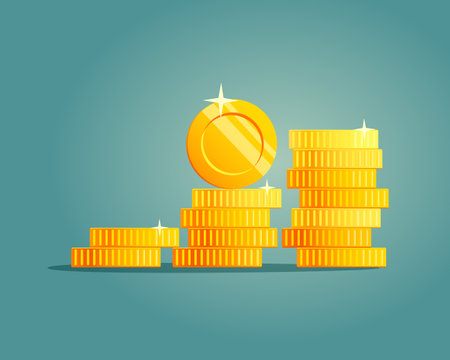 Coins stack. Money pile. Business concept. Vector iconのイラスト素材