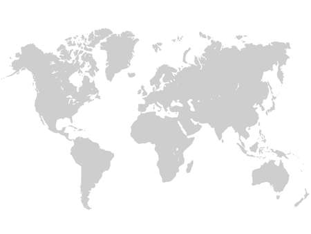 World map in gray color on white backgroundのイラスト素材