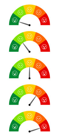Rating of customer service satisfaction. feedback concept. vector illustrationのイラスト素材