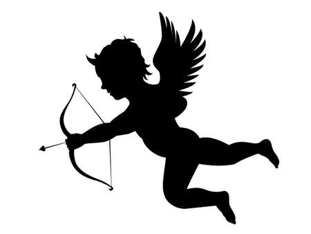 Illustration of cupid with bow and arrow.のイラスト素材