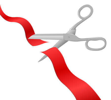 Cutting the ribbonのイラスト素材