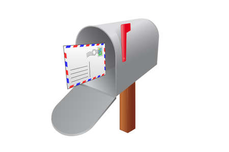 Mailbox with an incoming letterのイラスト素材