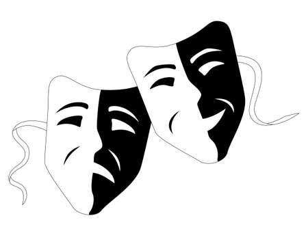 Theater masks comedy tragedyのイラスト素材