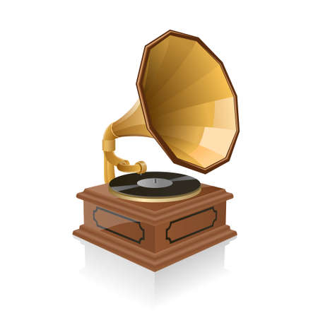 Vector illustration of a gramophoneのイラスト素材