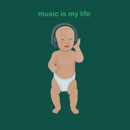 Baby. Music is my lifeのイラスト素材