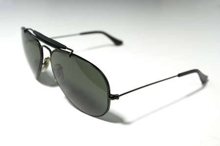 black sunglasses isolated on white backgroundの写真素材