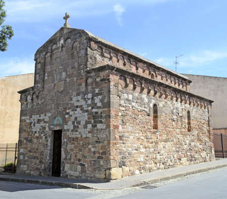 Madonna di Talia Church in Olmedo, Sardiniaの写真素材