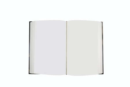 open book with blank pages on white backgroundの写真素材