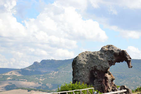 rock with elephant shape in sardinia, Italyの写真素材