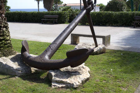 steel anchor near the seaの写真素材