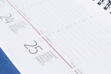 agenda open on a blank pageの写真素材