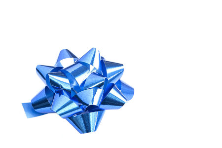 blue rosette on white background