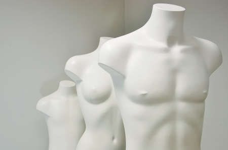 man, woman and child dummiesの写真素材