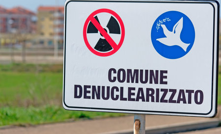 nuclear free road sign in an Italian town
