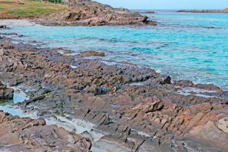closeup of Stintino rocky shore