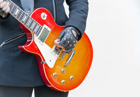 woman playing guitarの写真素材