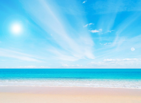 Stintino foreshore under a cloudy skyの写真素材
