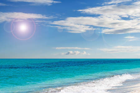 sun glares in a hot summer dayの写真素材